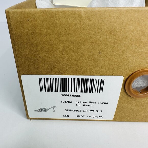 NEW Women’s Suiara Kitten Heels Pumps Size 8.5” Brown Pointy Toes with Box - Picture 10 of 10